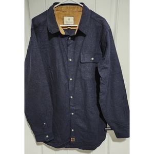 Legendary Whitetails navy blue tan corduroy button down shirt LT large tall mens